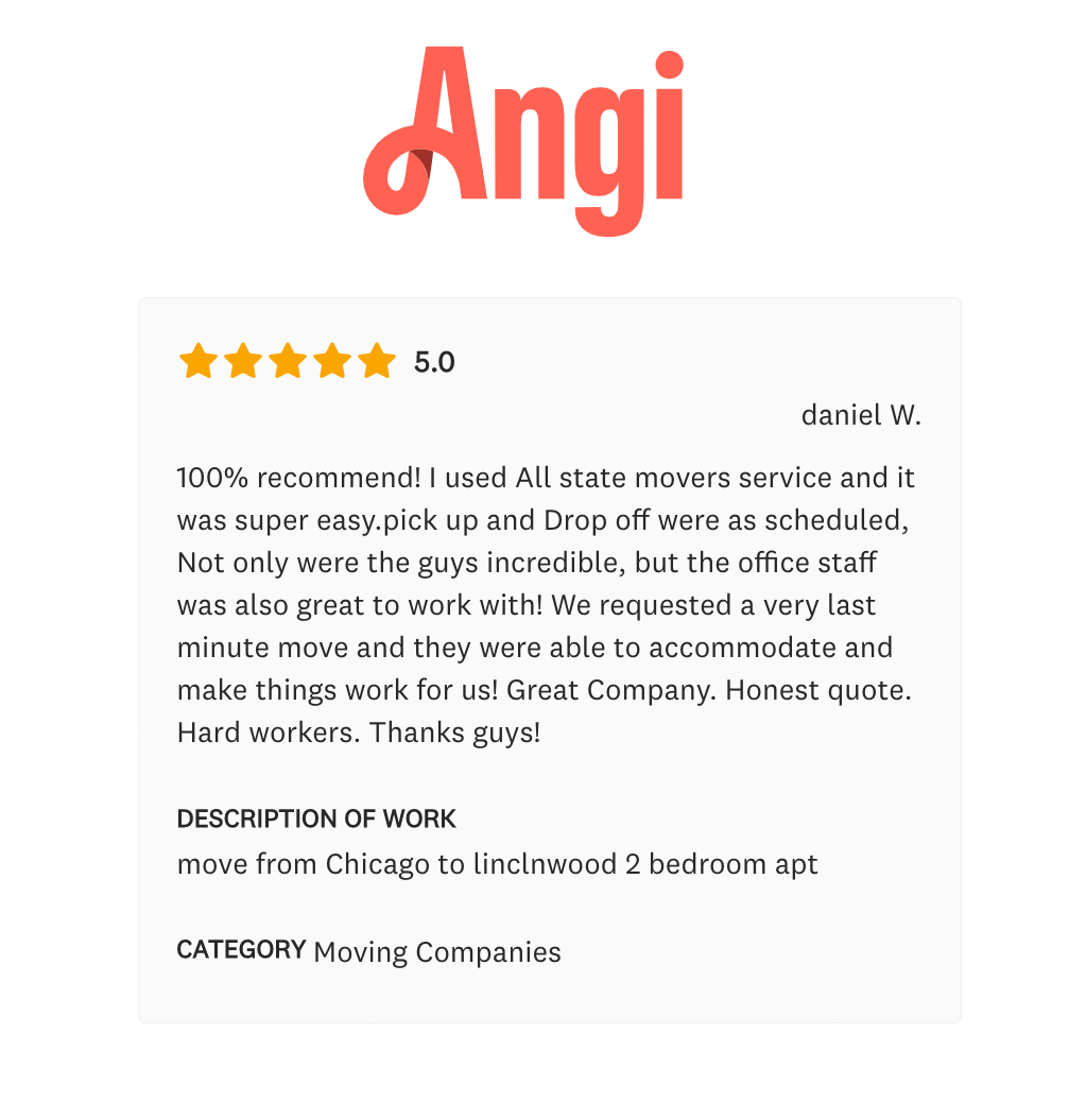 All State Movers - Customer Review